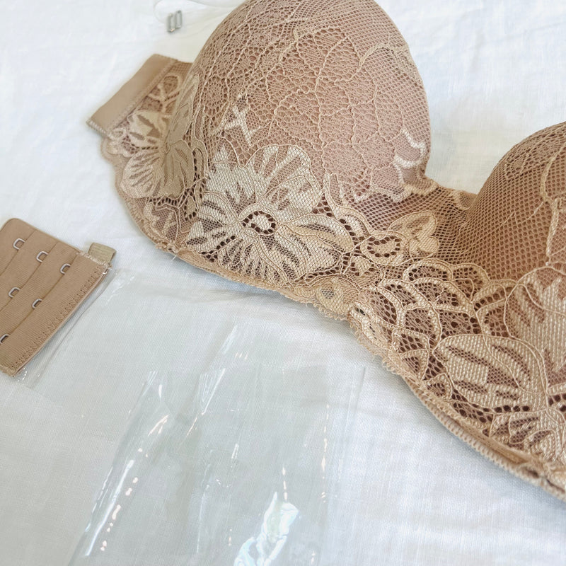 Clearly Amazing Lace Clear/Beige Bra Set