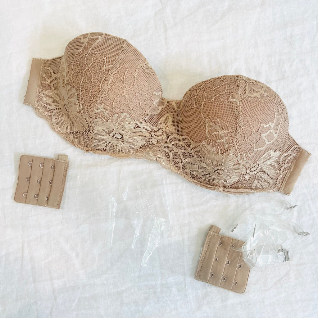 Clear Back Bra in Beige | Interchangeable Clear Bra Straps | The