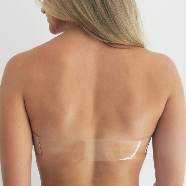 Strapless Bra with Clear Back Invisible Strap Push Up Padded