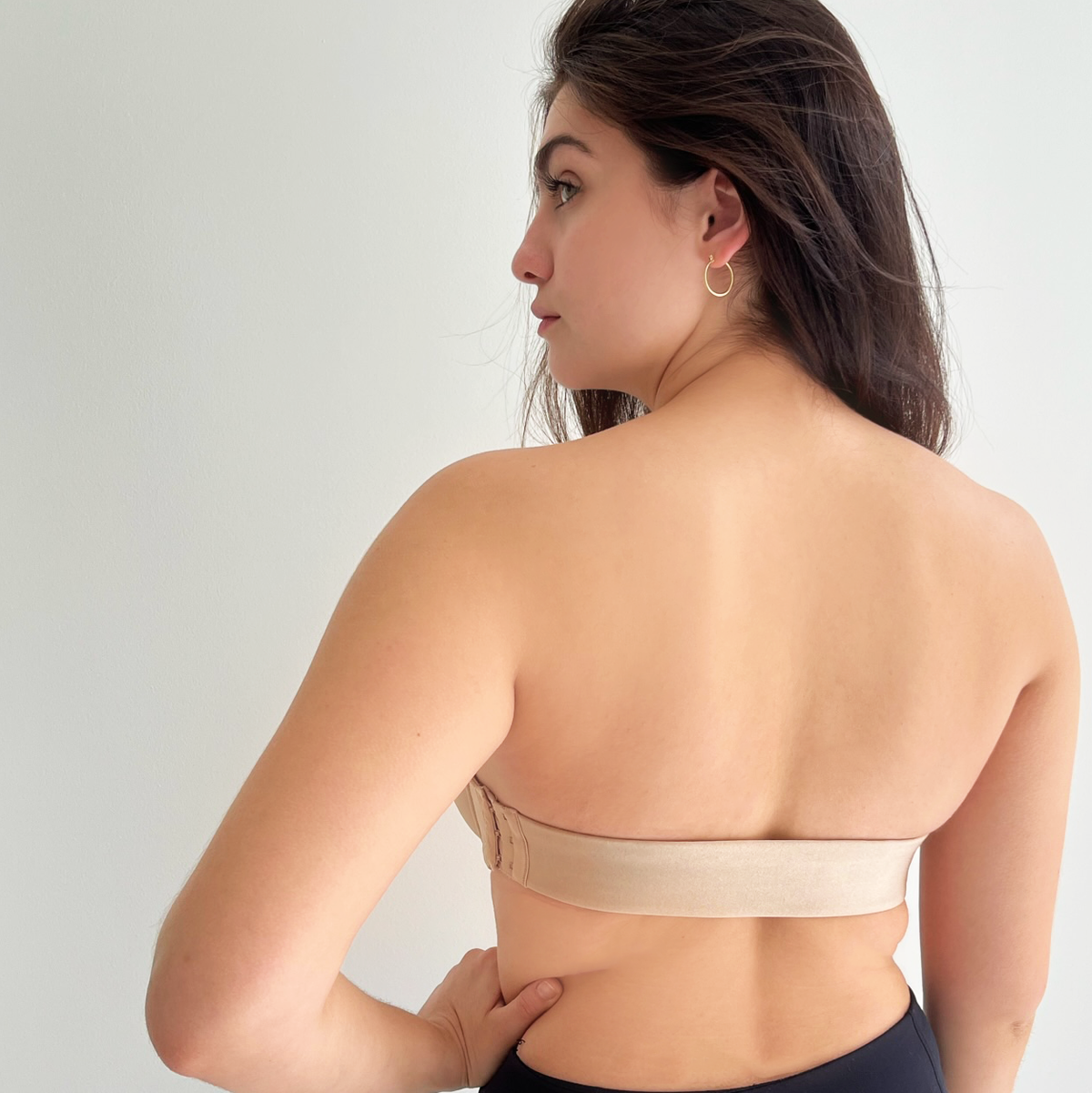 Clear Strap Bra Set + Beige | Multiway Clear Back Bras