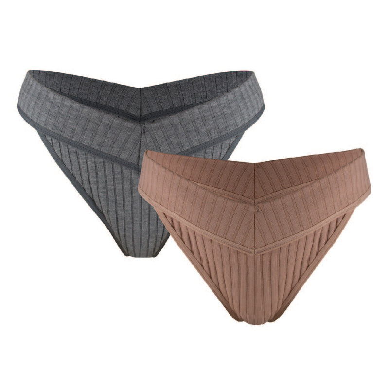 Ribbed Cotton Blend Thong 2 Pack Underwear – The Bra Lab